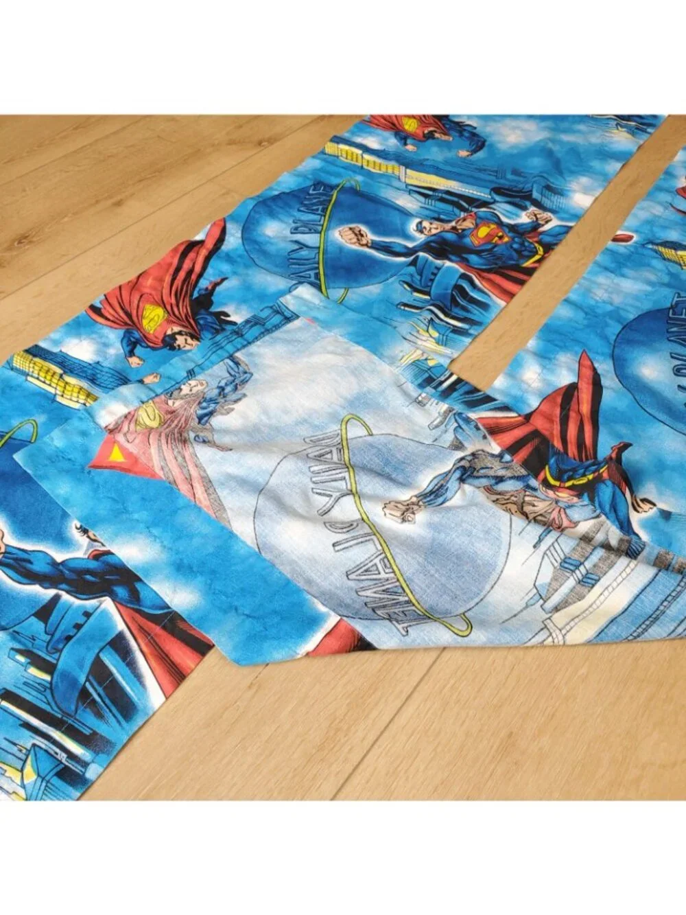 SUPERMAN Daily Planet Gotham DC Comics Window Valance Curtain Set Lot Of 2 83x16